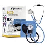 Esfigmomanometro e estetoscopio conjunto incoterm modelo c100 azul