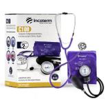 Esfigmomanometro e estetoscopio conjunto incoterm modelo c100 - lilas