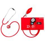 Esfigmomanômetro Metal e Estetoscópio Bic - Vermelho
