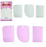 Espatula De Confeiteiro De Plastico Colors Kit Com 3 Pecas L - Fu xing