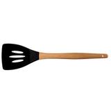 Espátula perfurada de servir em nylon e cabo de madeira 32cm linha Riga Design