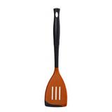 Espátula Vazada Revolution Nylon Silicone Premium Bicolor Laranja e Preto Black Onix Le Creuset