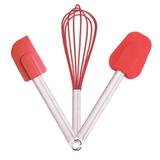 Espatulas de Silicone e fouet 3 Peças para Massas Bolos Cabo Inox - Class home