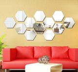Espelho Acrilico Decorativo Hexagono 12 Pcs - 18x15cm - Somtek