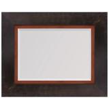 Espelho Bisotado com Moldura Marrom Café e Vermelho 79x99cm - Decore pronto