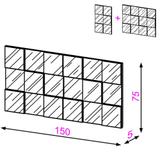Espelho Decorativo 3D em MDF 75 x 150 cm Quadriculado TB88 Dalla Costa