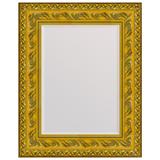 Espelho Decorativo Dourado com Moldura Gravada de Madeira com Bisotê - Decore pronto