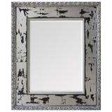 Espelho Decorativo Prata com Moldura Rustica de Madeira com Bisotê - Decore pronto
