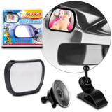 Espelho Retrovisor Interno Auxiliar Luxcar Bebê a Bordo Universal para Para-brisa Quebra Sol Preto