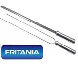 Espeto Churrasco Inox 75cm Kit 2 Simples + 3 Duplos 8029 - Fritania