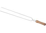 Espeto Duplo Fino Aço Inox 65 cm com Cabo de Madeira Mor - OMM 013
