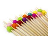 Espeto Palito Finger Food Petisco Bolinha Colorida 12cm - Bekasa