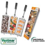 Espeto para Churrasco - Kit Espetos 3 Grelhas ARKE Vitta Premium Vitta Smart MultiUso Peixe Coração