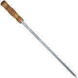 Espeto Simples Chato 85cm Alumínio Cabo Madeira Churrasco - Zanline