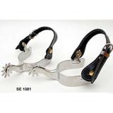 Espora QM Aço Inox liso com correia em couro para cavalgada - Selaria edercouro