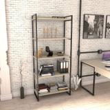 Estante Multiuso 5 Prateleiras 187cmx80cm Industrial Kuadra Compace Connect Nude