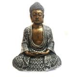 Estátua de Buda Hindu Dourado e Prateado 22cm - Mandala de luz