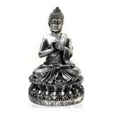 Estátua de Buda Hindu Resina Prateado 15cm - Mandala de luz