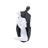 Estatueta Figurino De Casal Sentados 23\5Cm Black And White De Ceramica - F9-2038 - Prestige