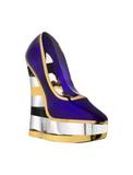Estatueta Stripe Shoe Make Up Azul/Dourado - Kosta boda