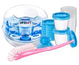 Esterilizador Microondas Copos Armazenamento Escova Rosa - Philips avent