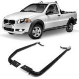 Estribo Lateral Fiat Strada 1997 A 2019 Tubular Preto com Pisante Cromado Original Track
