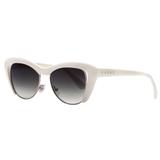Evoke cat city - óculos de sol branco white shine/ g15 green degradê tamanho 49