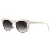 Evoke cat city - óculos de sol branco white shine/ g15 green degradê tamanho 49