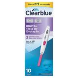Exame De Ovulação Digital Clearblue + 10 Tiras Identifica 2 dias mais férteis