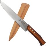 Faca De Churrasco Coqueiro 7'' Aço Carbono Bainha De Couro