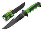 Faca Esportiva Xingu XV2908 Cabo Preto/Verde e Lâmina Negra + Bainha