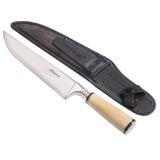 Faca inox hickmann cabo osso polido lamina 20cm com bainha