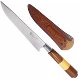 Faca Para Churrasco 7 Pol Aço Inox Cabo De Madeira E Bainha - Coqueiro