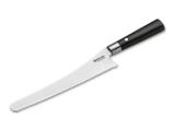 Faca para pães böker damast black 23cm com cabo em madeira preto e lâmina de aço damasco de 37 camadas - Boker