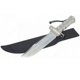 Faca Tática Jungle King 1 Prata Com Kit Sobrevivência Caça Pesca - Taue