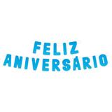 Faixa de Feliz Aniversário Azul Bebê - Kaixote
