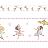 Faixa Decorativa Adesivo De Parede Border Infantil Bailarina - Magazine do adesivo