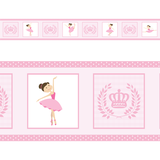 Faixa Decorativa Adesivo De Parede Border Infantil Bailarina - Magazine do adesivo