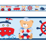 Faixa Decorativa Adesivo Parede Border Infantil Marinheiro - Magazine do adesivo