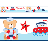 Faixa Decorativa Adesivo Parede Border Infantil Marinheiro - Magazine do adesivo