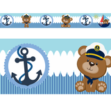 Faixa Decorativa Adesivo Parede Border Infantil Marinheiro - Magazine do adesivo