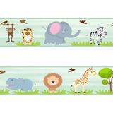 Faixa decorativa - Border Bichos Safari - 722 Verde - R+ adesivos