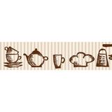 Faixa decorativa - Border Cozinha - 742 Marrom - R+ adesivos