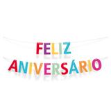 Faixa Decorativa Feliz Aniversário Festa das Cores Cromus - Festabox