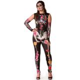Fantasia Caveira Mexicana Adulto Feminino de Halloween Com Luvas - Fantasias carol fsp