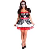 Fantasia Caveira Mexicana Adulto Halloween Com Tiara - Sulamericana