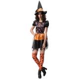 Fantasia de Bruxa Abóbora Adulto Com Meias de Halloween - Fantasias carol fsp