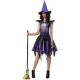 Fantasia de Bruxa Angeline Roxa Halloween Adulto - Fantasias carol fsp