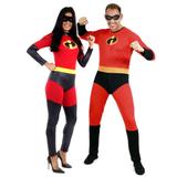 Fantasia de Casal Sr. Incrível e Mulher-Elástica Adulto - Os incríveis
