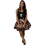 Fantasia de Caveira Mexicana Jardineira de Halloween Adulto Feminino - Fantasias carol kb
